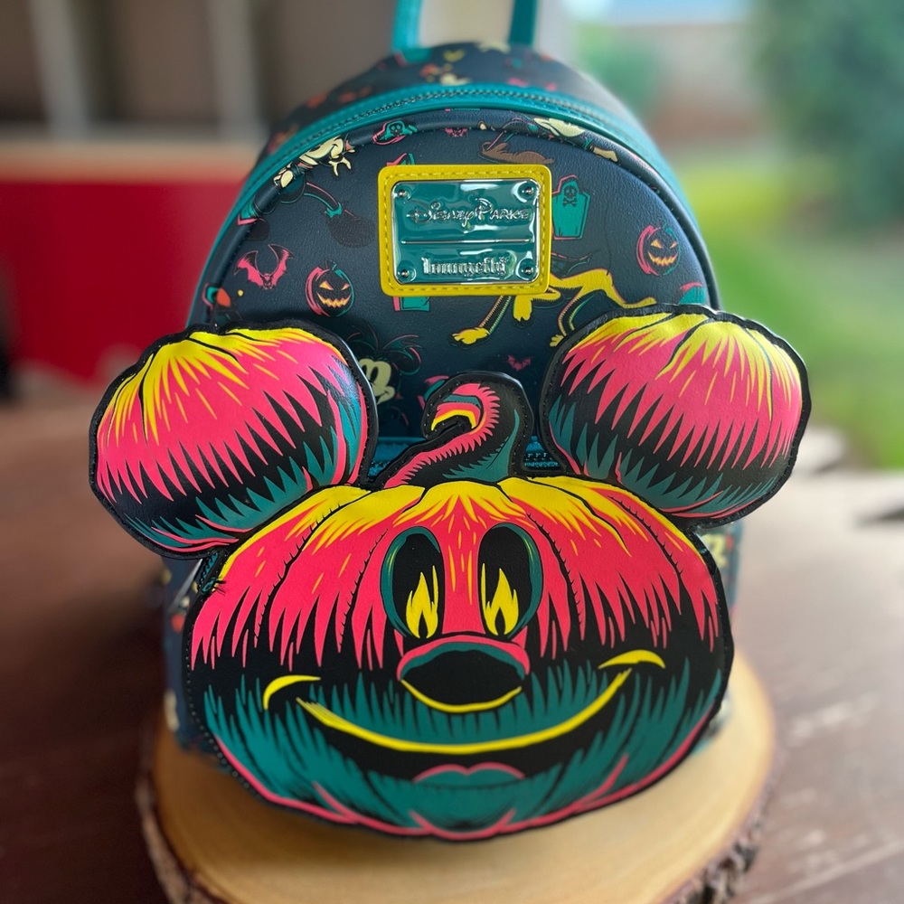 Disney Parks Halloween 2023 Mickey Pumpkin Loungefly Backpack